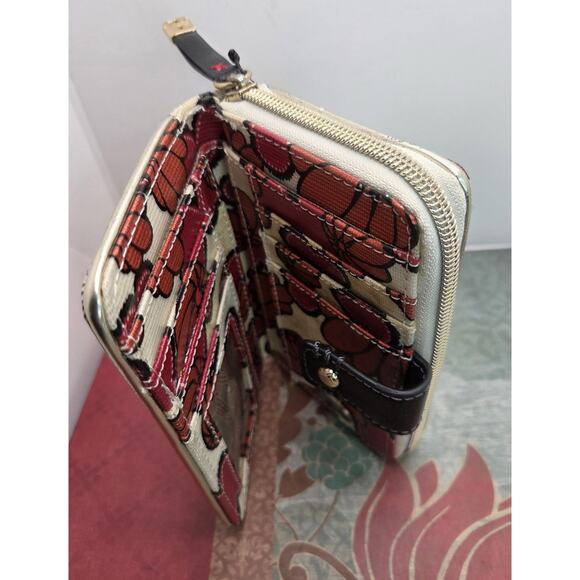 Sakroots Zip Around Coated Canvas Wristlet Wallet Peace Print Birds New W Tags - Picture 9 of 11